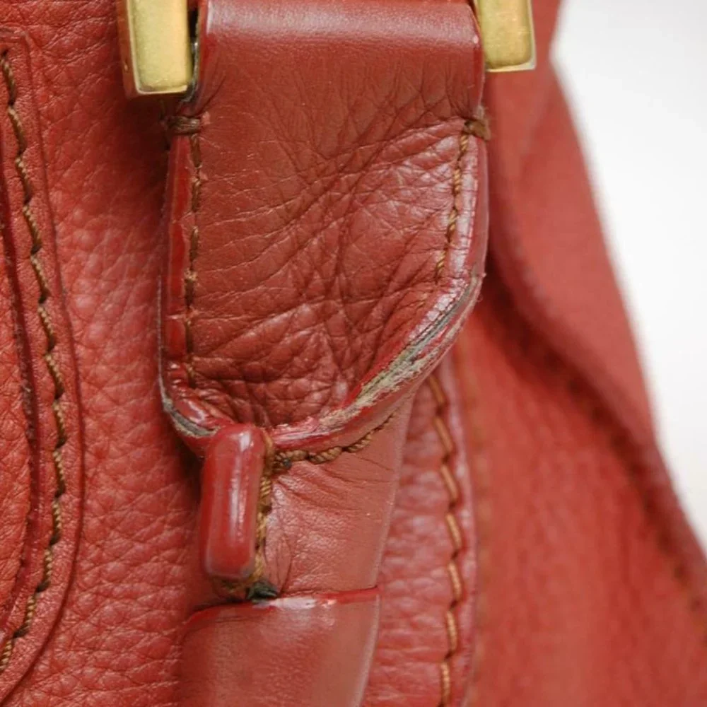 Auth Chloe Marcie Medium Shoulder Bag Leather Maple